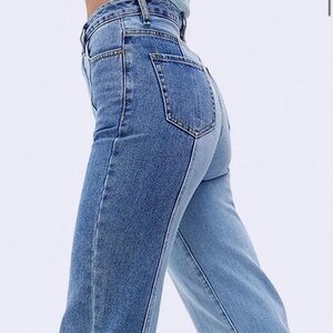 PacSun Two-Tone High Rise Straight Leg Jeans